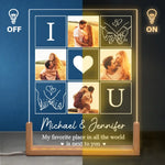 Custom Photo Couple Gifts - Personalized 3D LED Walnut Night Light