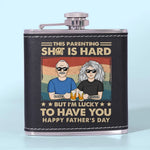 Custom Name Funny Father's Day Couple Gifts - Personalized Hip Flask