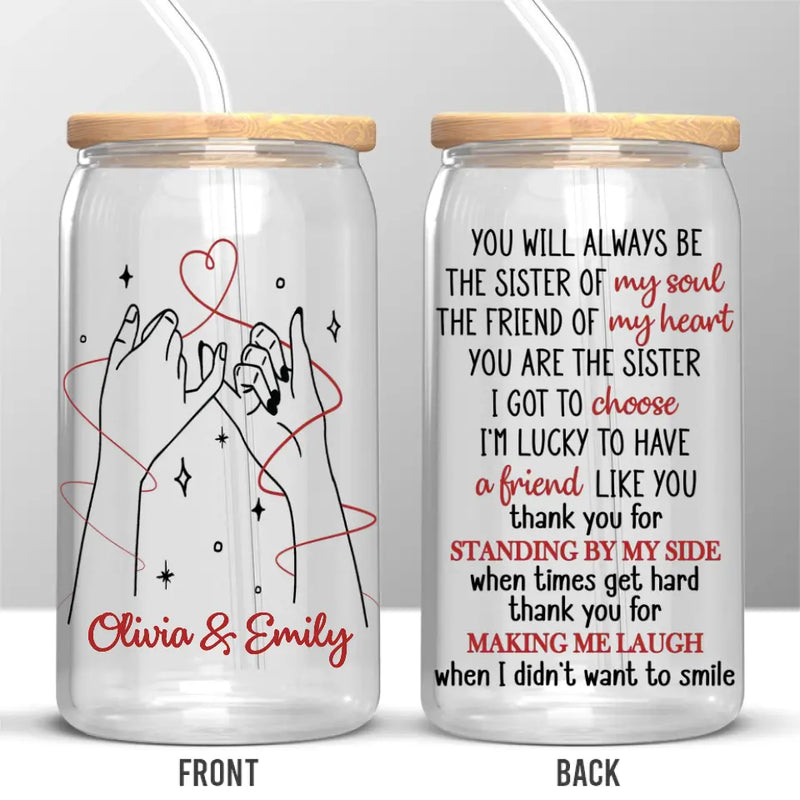 Custom Name Sister Friendship Gifts - Personalized Glass Cup