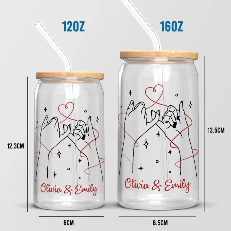 Custom Name Sister Friendship Gifts - Personalized Glass Cup