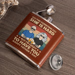 Custom Name Funny Father's Day Couple Gifts - Personalized Hip Flask