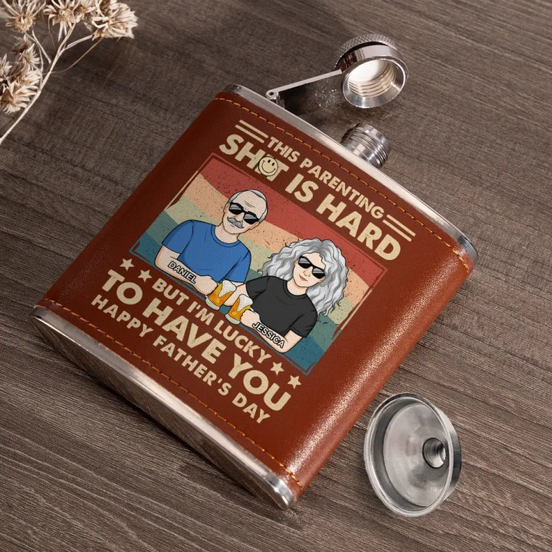 Custom Name Funny Father's Day Couple Gifts - Personalized Hip Flask