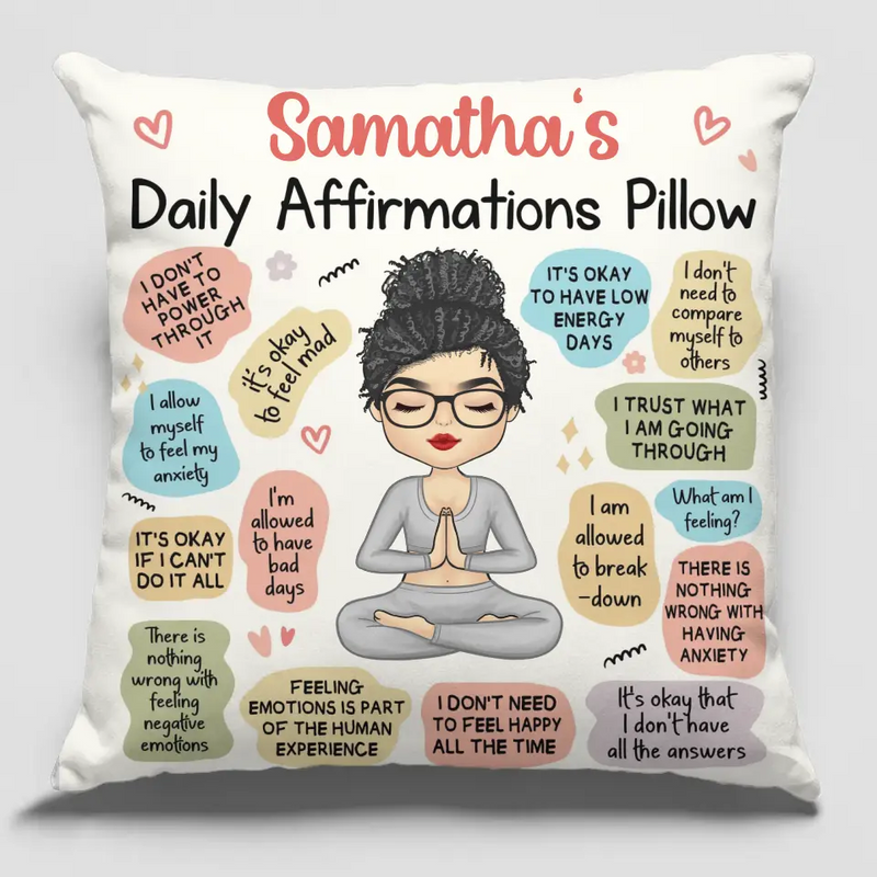 Custom Name Mental Health Affirmation Gifts - Personalized Pillow