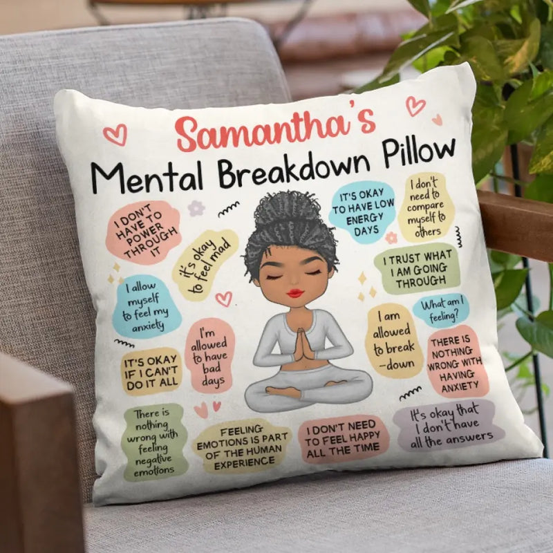 Custom Name Mental Health Affirmation Gifts - Personalized Pillow