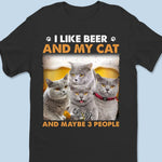Custom Name Funny Beer Cat Gifts for Cat Lovers - Personalized Apparel