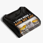 Custom Name Funny Beer Cat Gifts for Cat Lovers - Personalized Apparel