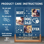 Custom Photo Dog Dad Gifts for Father's Day - Personalized 3D LED Walnut Night Light