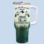 Custom Family Name Adventure Gifts for Travelers - Personalized 40 Oz Tumbler With Handle