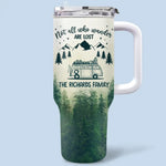 Custom Family Name Adventure Gifts for Travelers - Personalized 40 Oz Tumbler With Handle