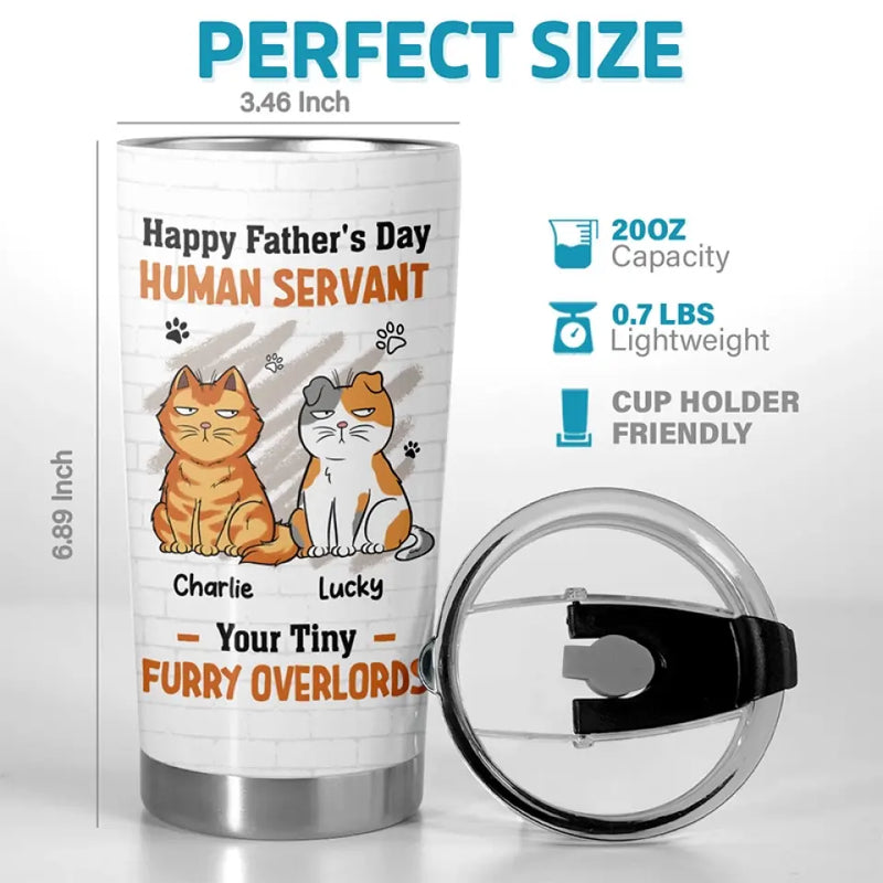 Custom Name Cat Dad Father's Day Gifts - Personalized Tumbler