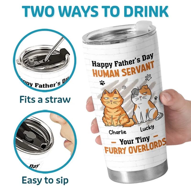 Custom Name Cat Dad Father's Day Gifts - Personalized Tumbler