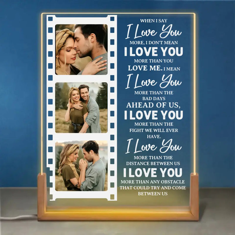 Custom Photo Romantic Couple Gifts - Personalized 3D LED Walnut Night Light