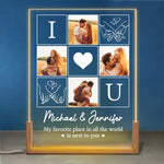 Custom Photo Couple Gifts - Personalized 3D LED Walnut Night Light