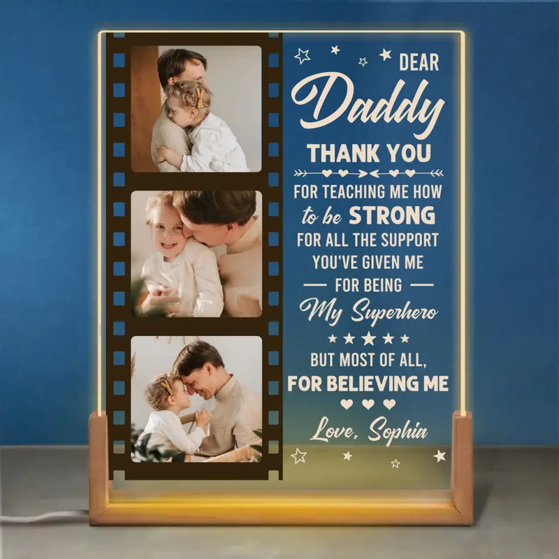 Custom Photo Father Daughter Gifts - Personalized 3D LED Walnut Night Light