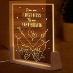 Custom Name Romantic Love Gifts for Couples - Personalized 3D LED Walnut Night Light