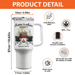 Custom Name RV Camping Gifts for Couples - Personalized 40 Oz Tumbler With Handle