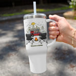 Custom Name Husband Wife Camping Gifts for Couples - Personalized 40 Oz Tumbler With Handle