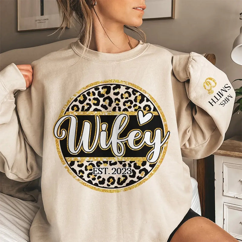 Custom Name Wifey Gifts for Wife - Personalized Sweater