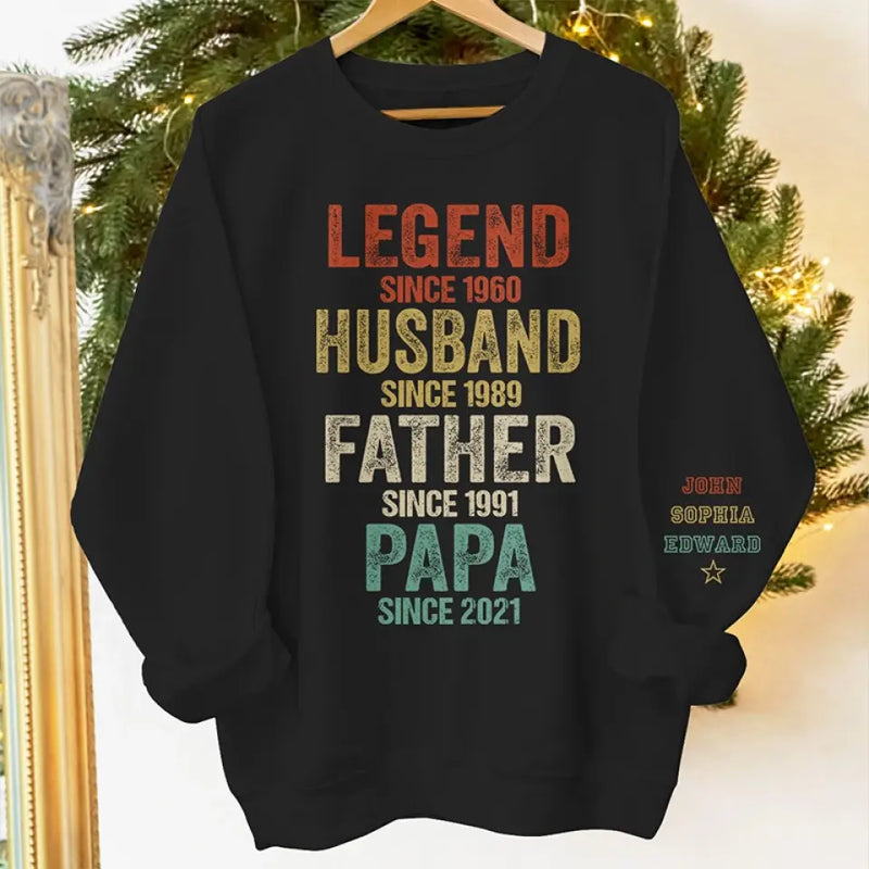 Custom Husband Father Papa Gifts for Dad - Personalized Sweater