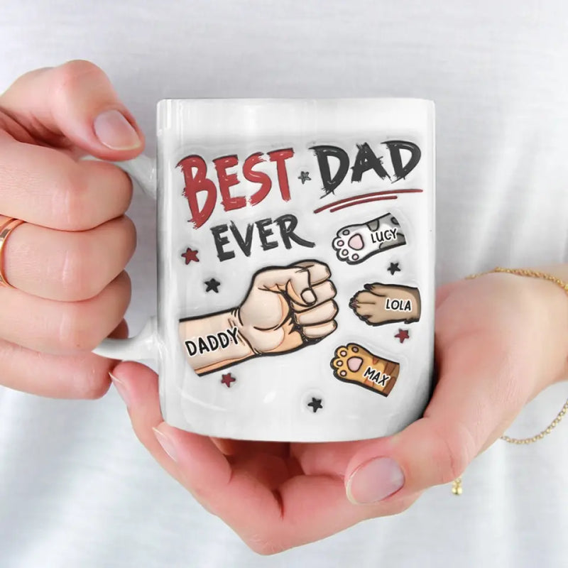 You Are The World's Best Cat Dad Ever - Dog & Cat Personalized Custom 3D Inflated Effect Printed Mug - Father's Day, Gift For Pet Owners, Pet Lovers