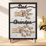 Custom Name Fist Bump Gifts for Dad and Grandpa - Personalized Wooden Plaque