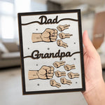 Custom Name Fist Bump Gifts for Dad and Grandpa - Personalized Wooden Plaque