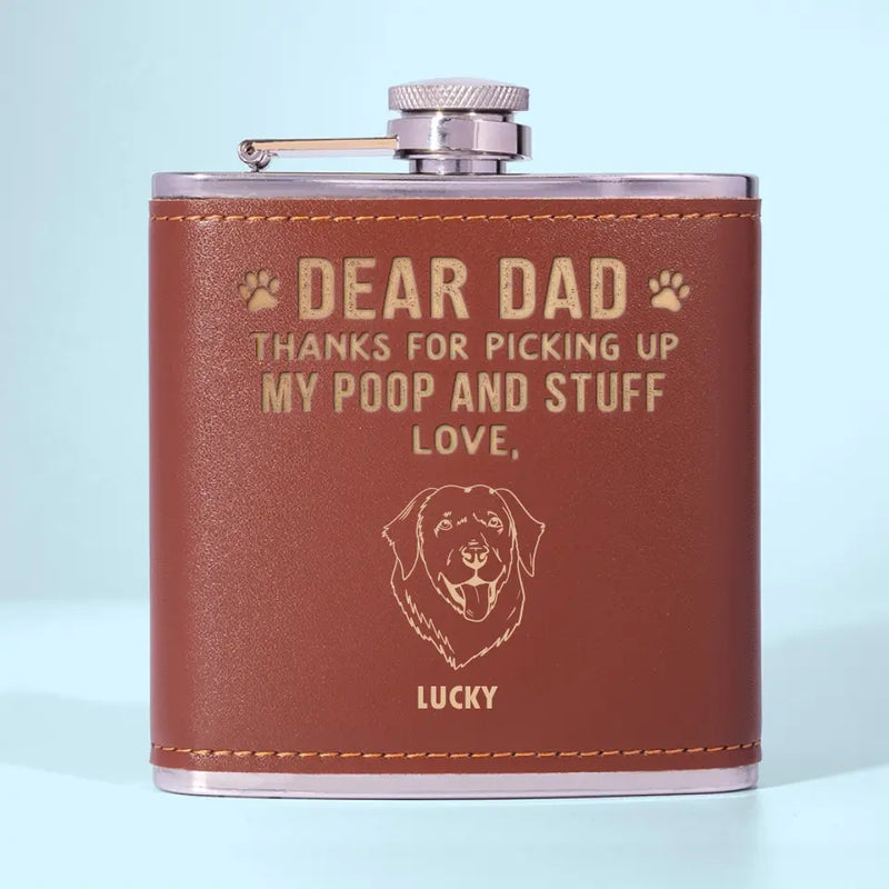 Custom Name Funny Dog Dad Gifts - Personalized Hip Flask