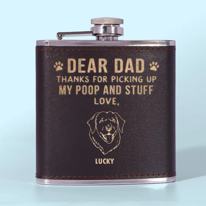Custom Name Funny Dog Dad Gifts - Personalized Hip Flask