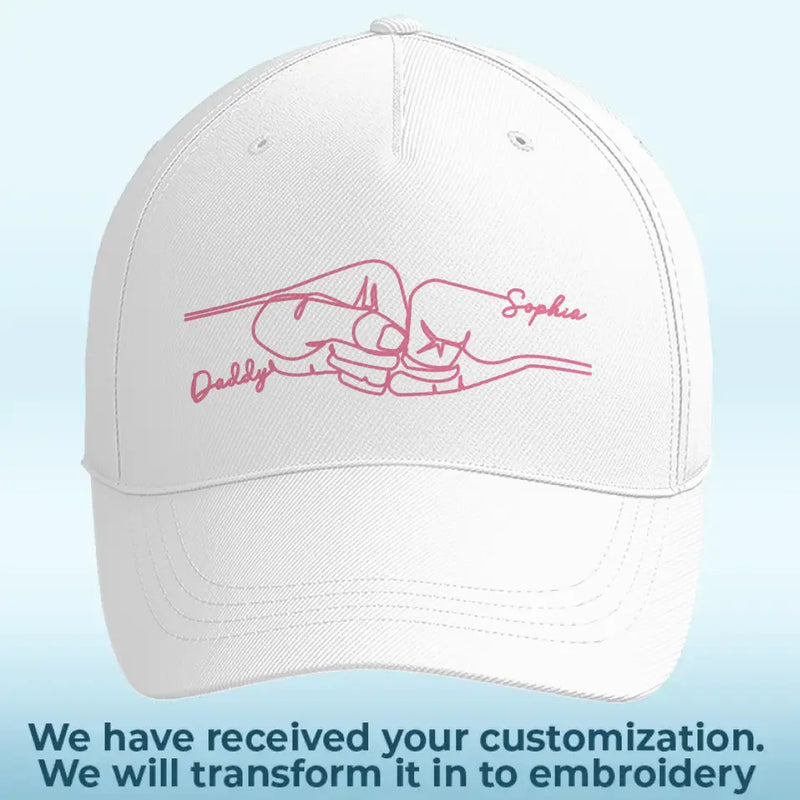 Custom Name Family Line Art Gifts - Personalized Embroidered Cap