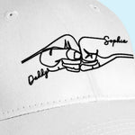 Custom Name Family Line Art Gifts - Personalized Embroidered Cap