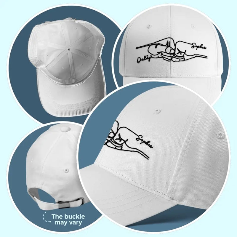 Custom Name Family Line Art Gifts - Personalized Embroidered Cap