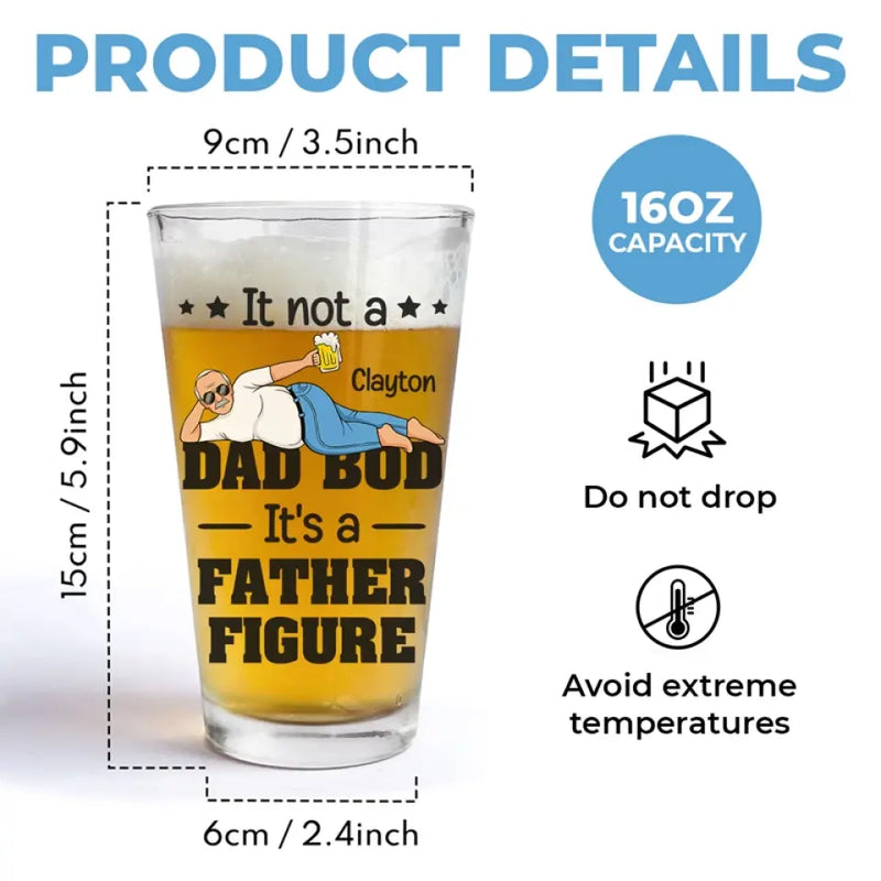 It's A Father Figure - Family Personalized Custom Beer Glass - Father's Day, Gift For Dad, Grandpa