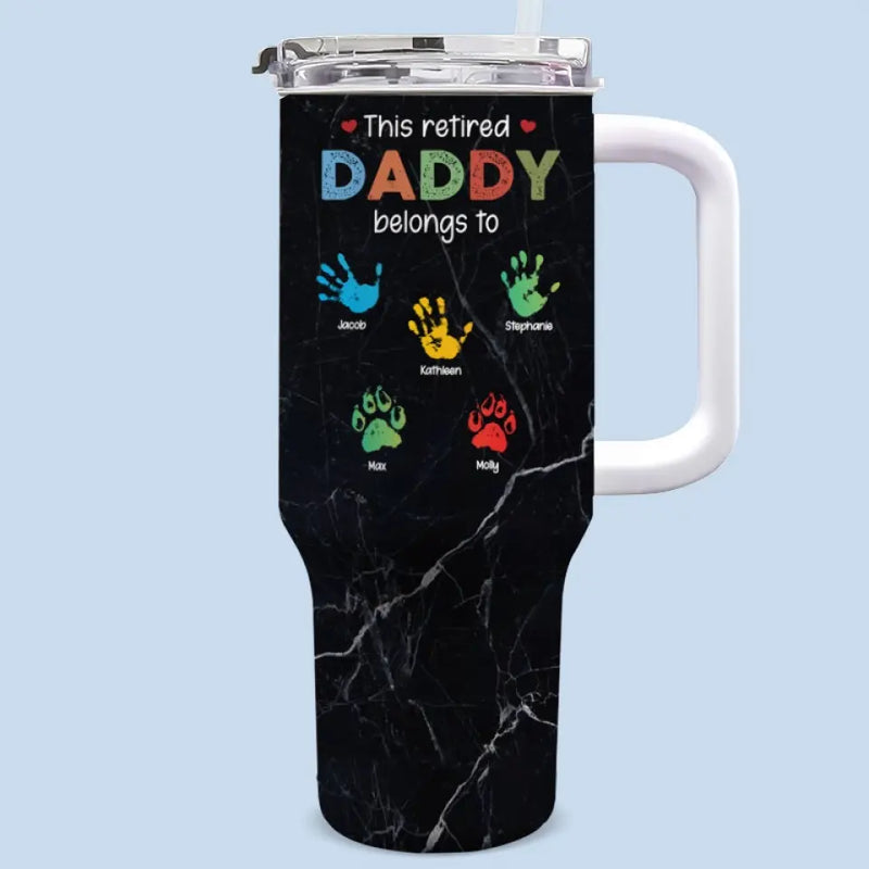 I'm A Professional Papa - Family Personalized Custom 40 Oz Stainless Steel Tumbler With Handle - Father's Day, Gift For Dad, Grandpa