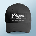 Custom Name Papa Family Gifts - Personalized Embroidered Cap