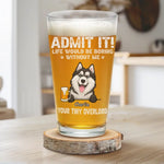Custom Name Funny Dog Gifts for Dog Lovers - Personalized Beer Glass