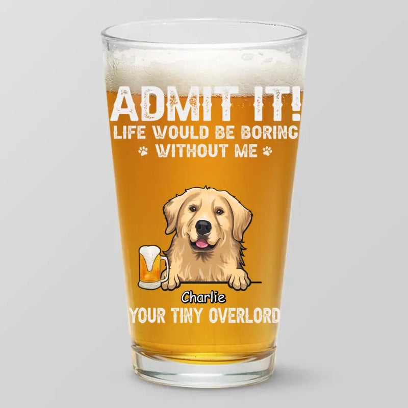 Custom Name Funny Dog Gifts for Dog Lovers - Personalized Beer Glass