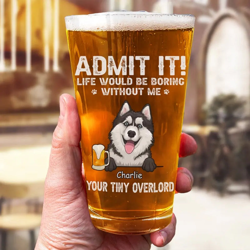 Custom Name Funny Dog Gifts for Dog Lovers - Personalized Beer Glass