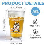 Custom Name Funny Dog Gifts for Dog Lovers - Personalized Beer Glass