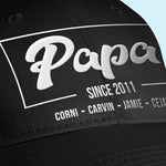 Custom Name Papa Family Gifts - Personalized Embroidered Cap