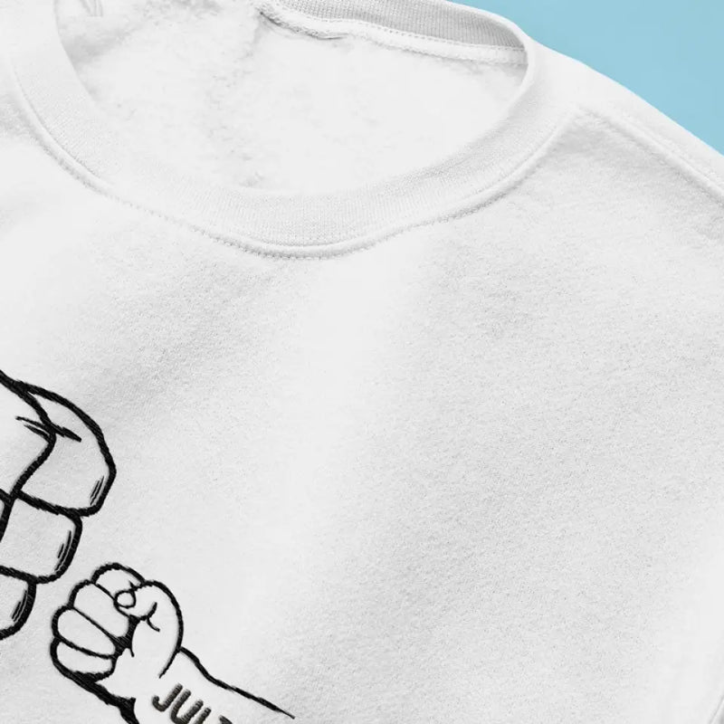 Custom Name Daddy Fist Bump Gifts - Personalized Embroidered Sweatshirt
