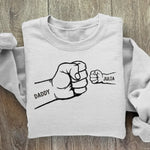 Custom Name Daddy Fist Bump Gifts - Personalized Embroidered Sweatshirt