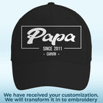 Custom Name Papa Family Gifts - Personalized Embroidered Cap