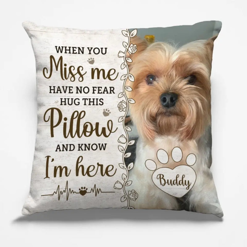 Custom Pet Photo Memorial Gifts for Dog Lovers - Personalized Pillow