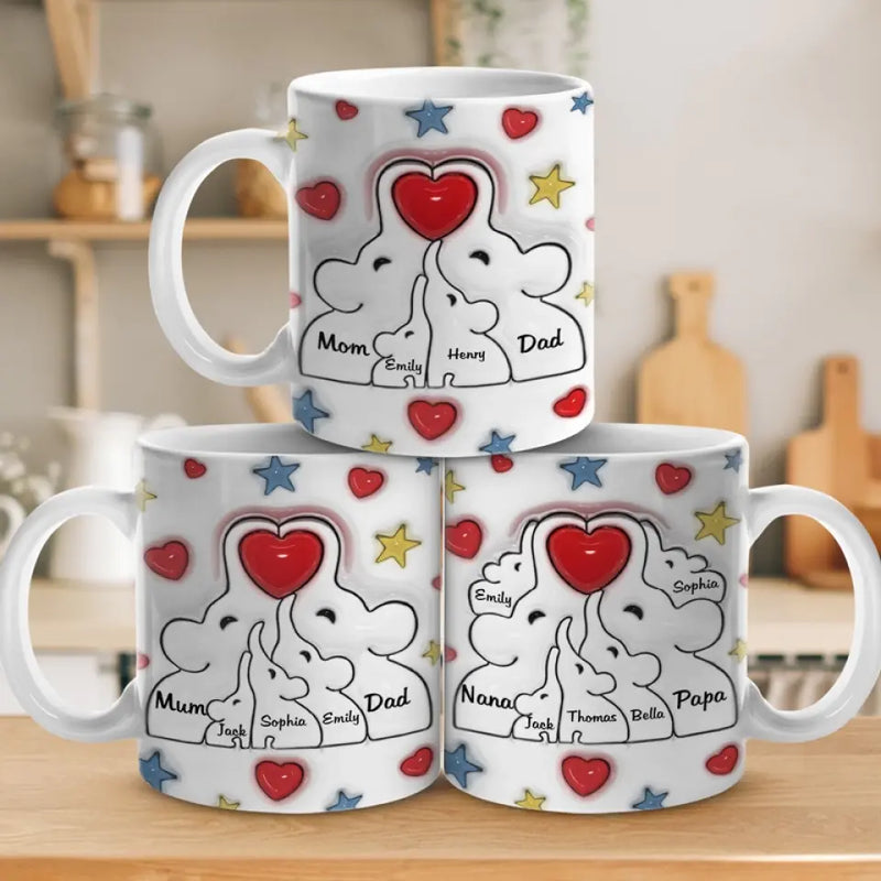 The Heart Of A Home - Family Personalized Custom 3D Inflated Effect Printed Mug - Gift For Family Members