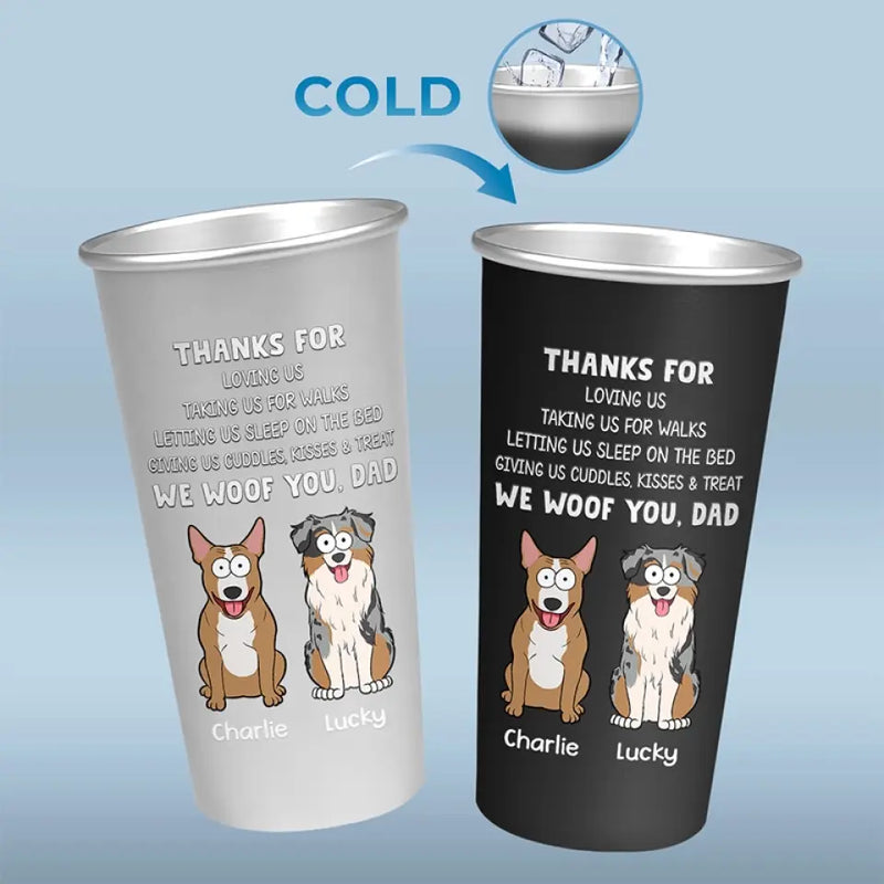 Custom Name Dog Dad Gifts - Personalized Aluminum Changing Color Cup