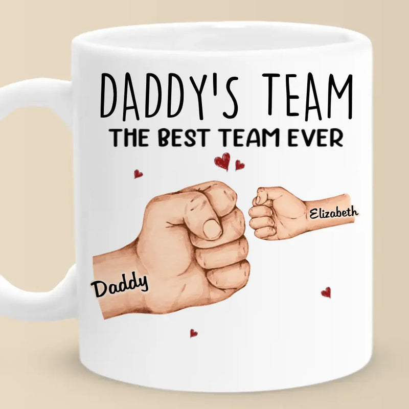 Custom Name Daddy's Team Family Gifts for Dad - Personalized Mugs