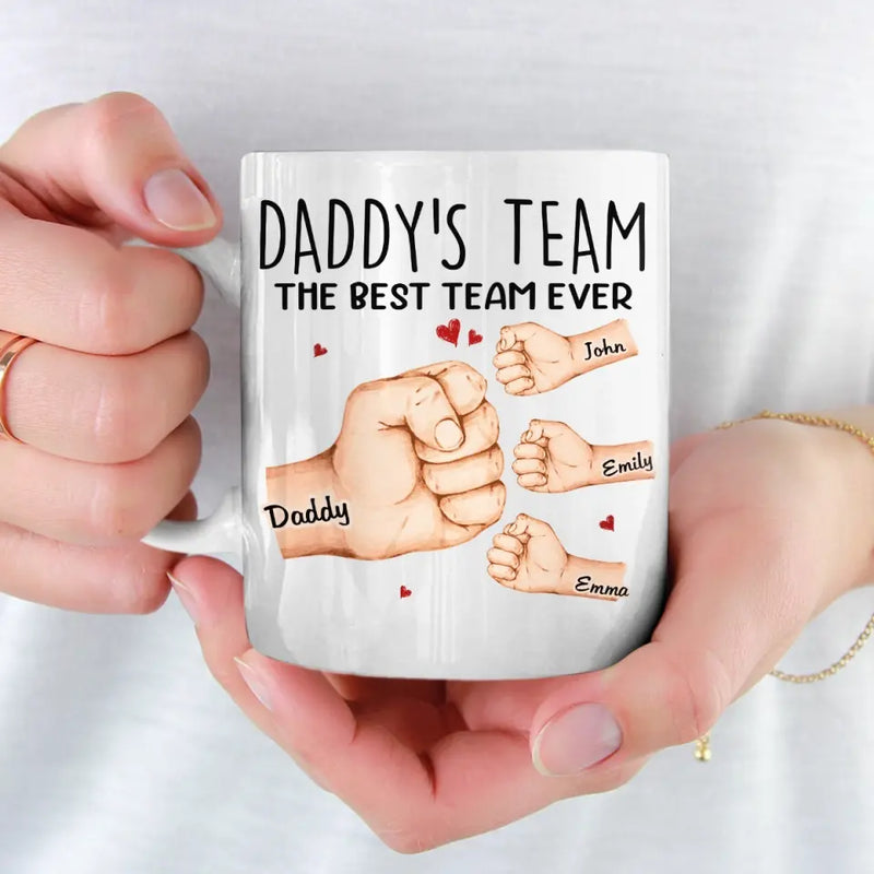 Custom Name Daddy's Team Family Gifts for Dad - Personalized Mugs