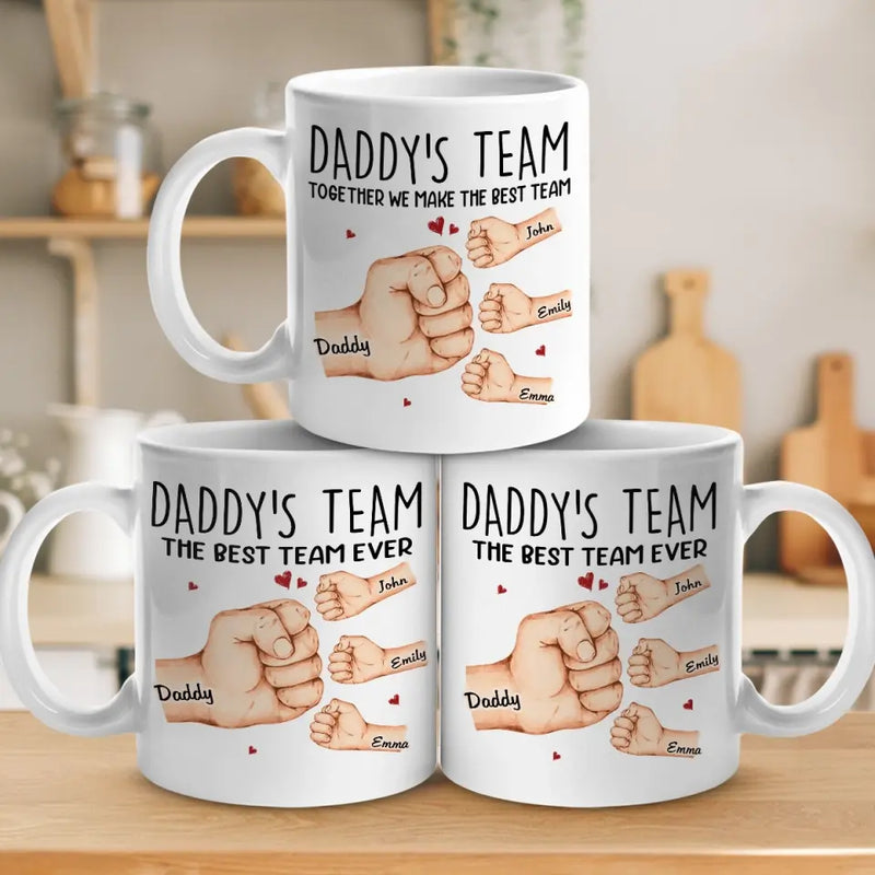 Custom Name Daddy's Team Family Gifts for Dad - Personalized Mugs