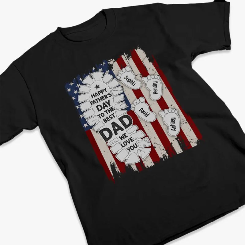 Happy Father's Day To The Best Dad - Family Personalized Custom Unisex T-shirt, Hoodie, Sweatshirt - 4th Of July, Father's Day, Gift For Dad, Grandpa
