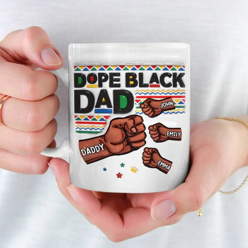 Custom Name Black Dad Gifts - Personalized Mugs